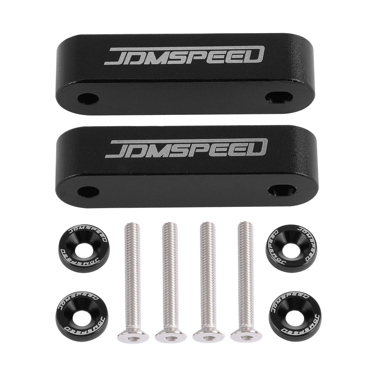 JDMSPEED hood spacer front view with 3-4 inch thickness for clearance