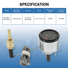 JDMSPEED sensor 1/2 NPT facilitates secure, easy installation.