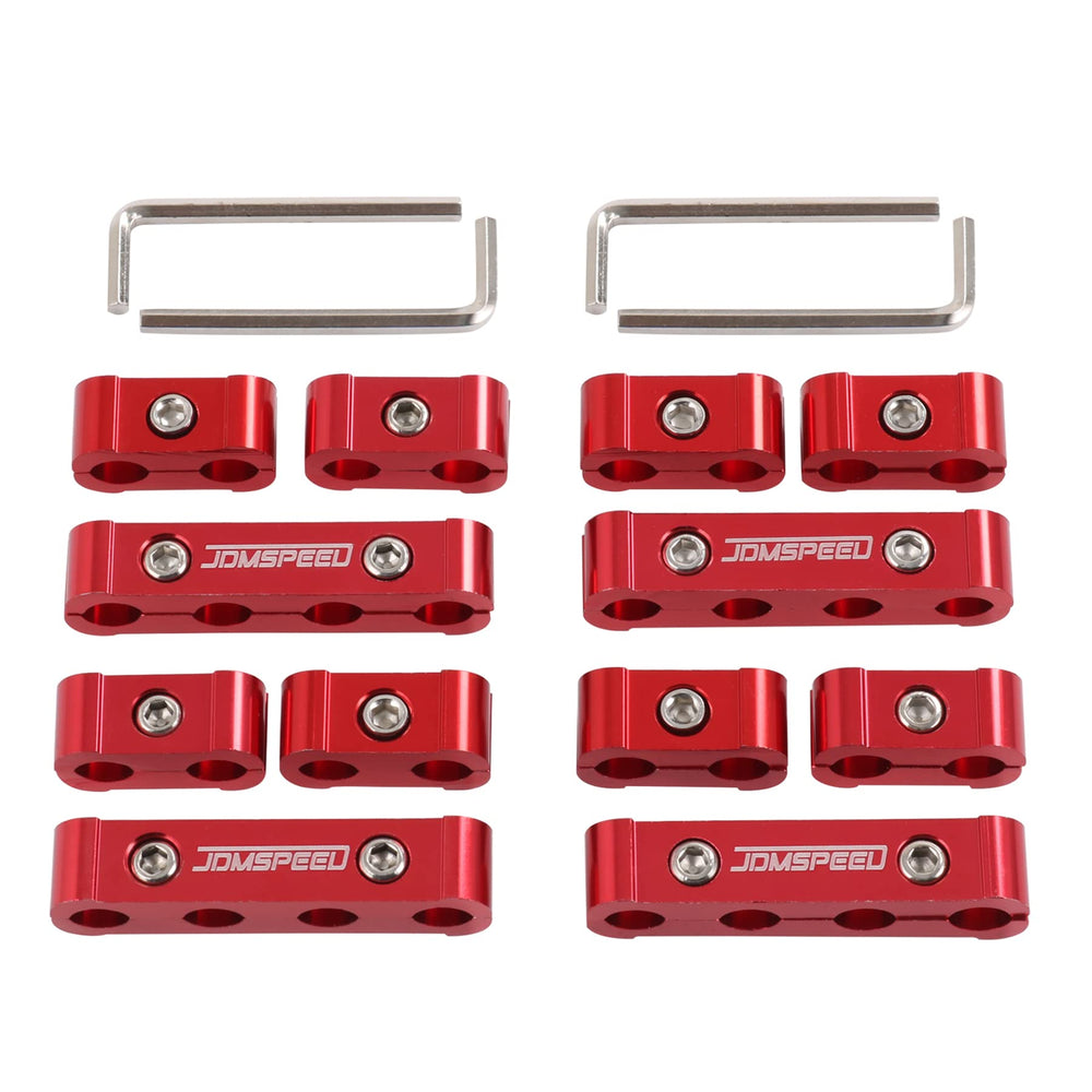 JDMSPEED 4-hole long red separator keeps spark plug wires neatly routed
