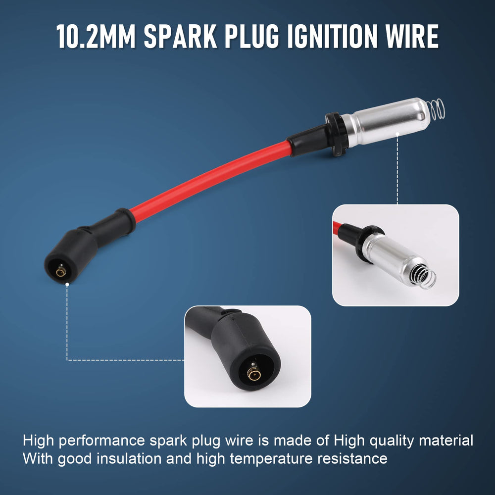 Package includes eight spark plugs and eight wires for quick replacement.