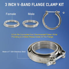 JDMSPEED stainless steel V-Band clamp 3in offers durable performance