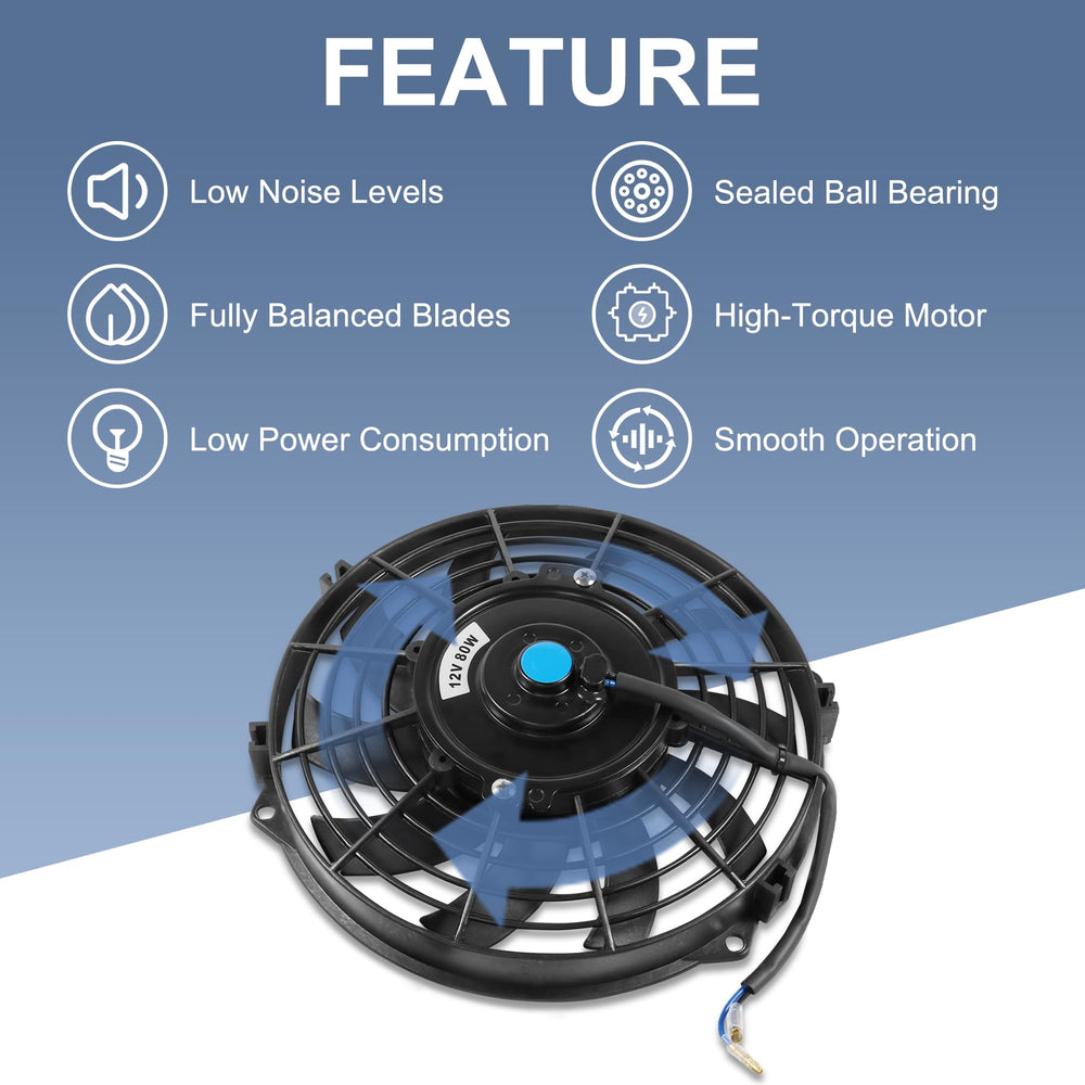 JDMSPEED 9inch fan front view highlighting push pull compatibility for radiator airflow.