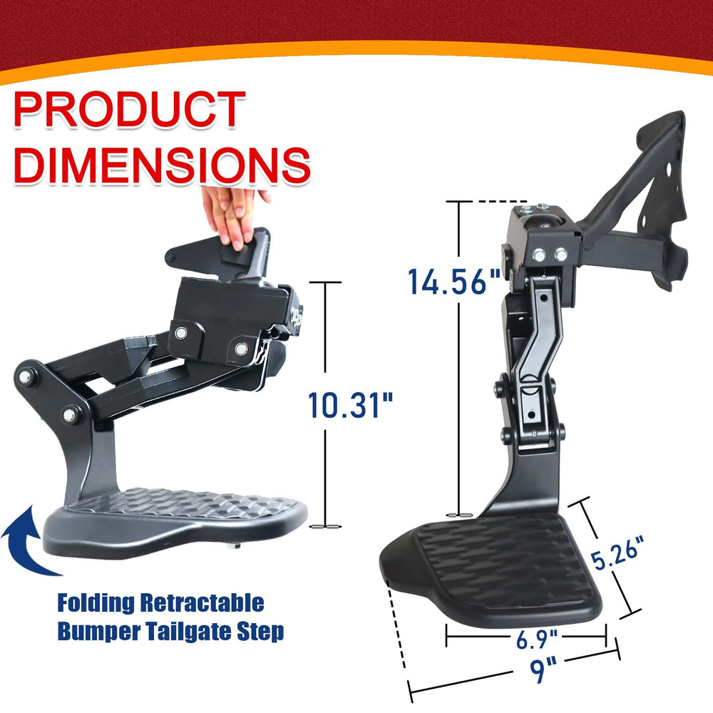 JDZHYR retractable bumper step deploys with a light foot for quick access