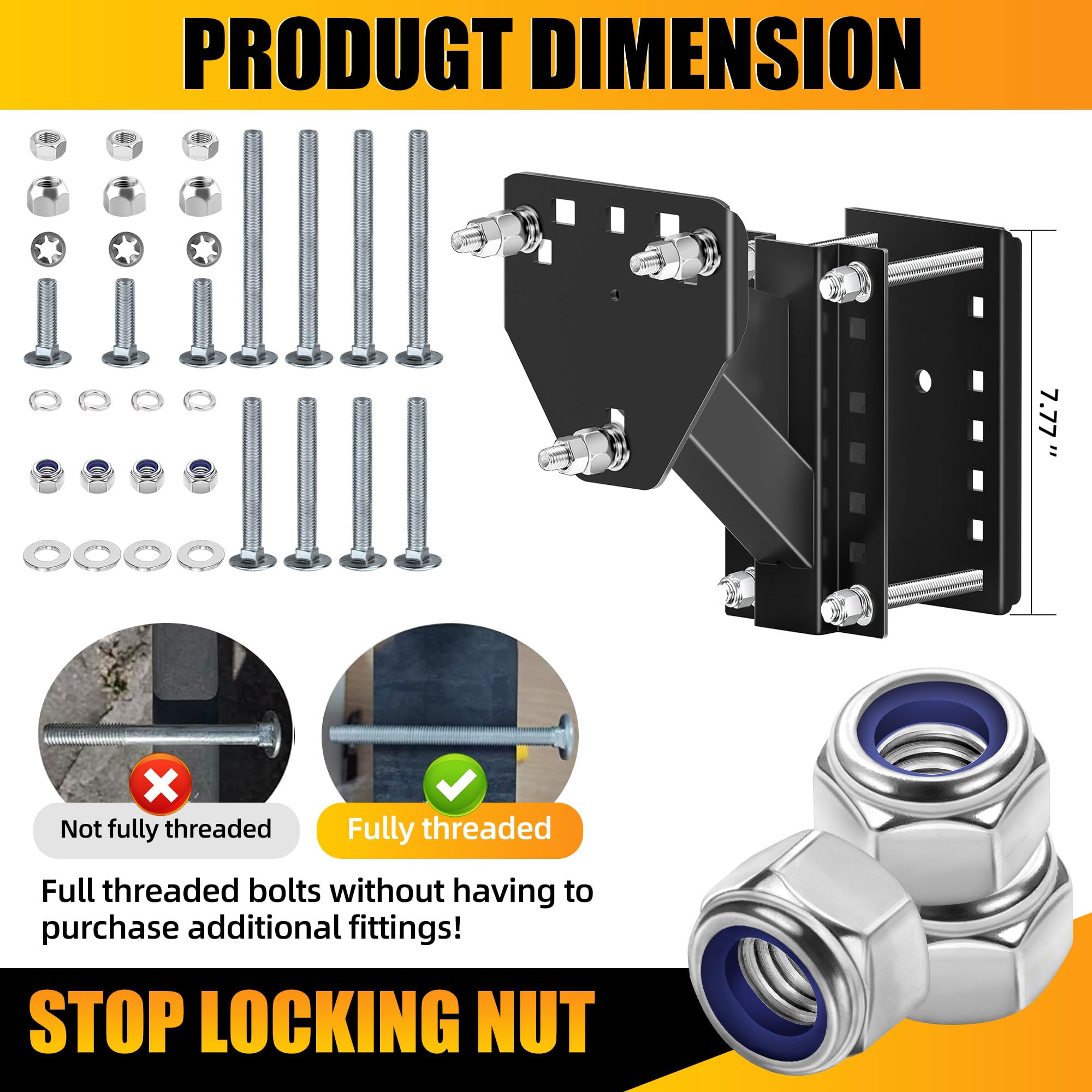 JEACENT spare tire mount includes mounting hardware for easy setup.