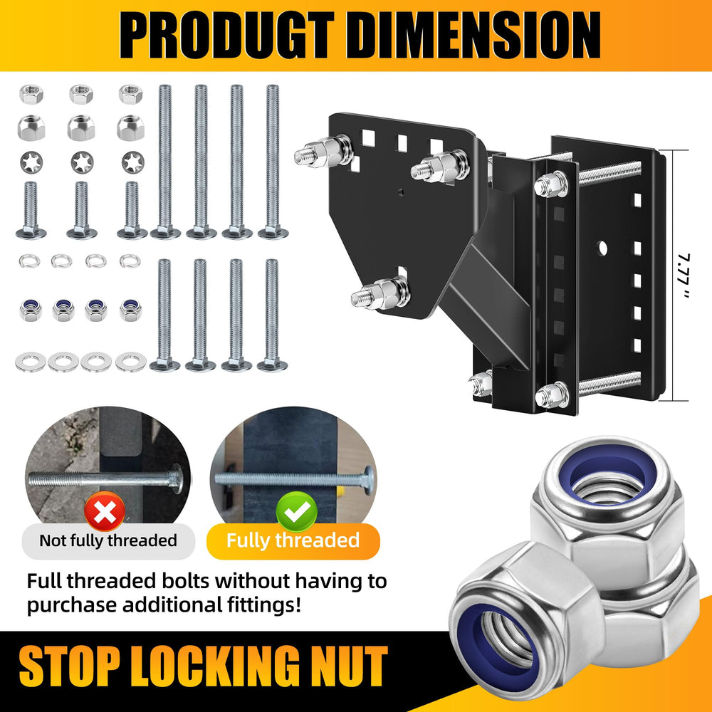 JEACENT spare tire mount includes mounting hardware for easy setup.