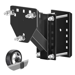 JEACENT spare tire mount three-nut close-up showing secure locking.