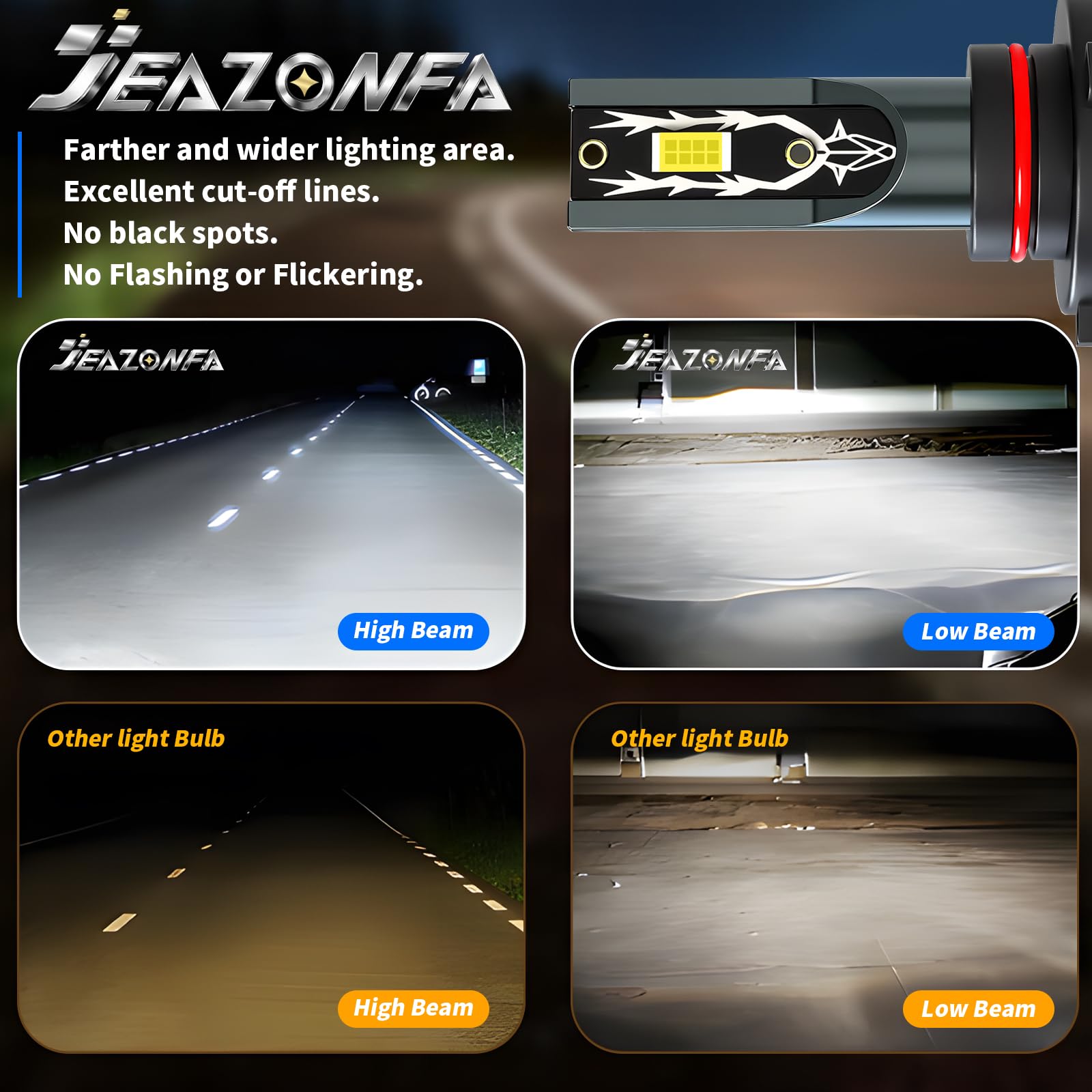 JEAZONFA 6500K cool white for Dodge Ram with crisp visibility