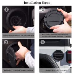 Aluminum alloy and ABS base provide sturdy fit for rugged Jeep Wrangler JL.