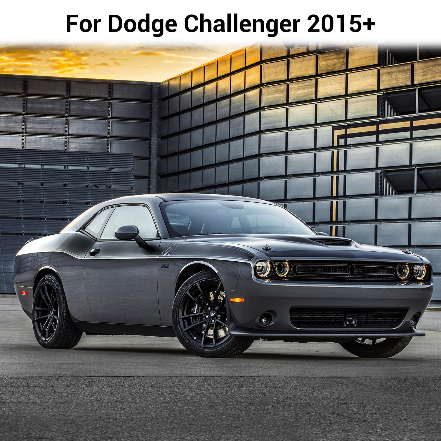 JeCar smoked light cover set adds refined detail and light protection for the Challenger