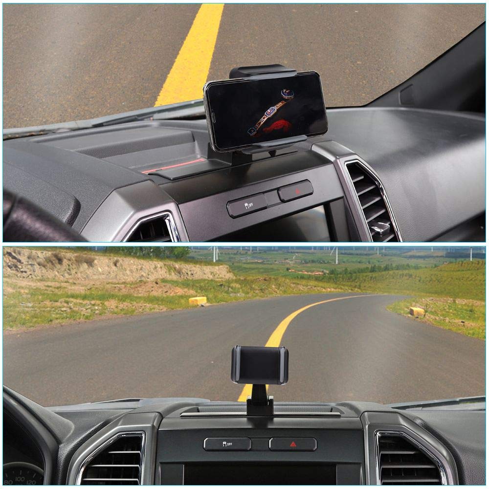 JeCar F-150 dash mount enhances hands-free driving with quick-access positioning.