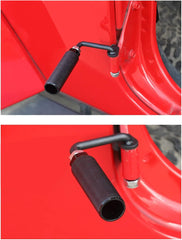 JeCar foot pegs assembly close-up shows robust welded construction for lasting use