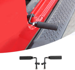 JeCar foot pegs, front side view, provide stable support for door-off Wrangler rides