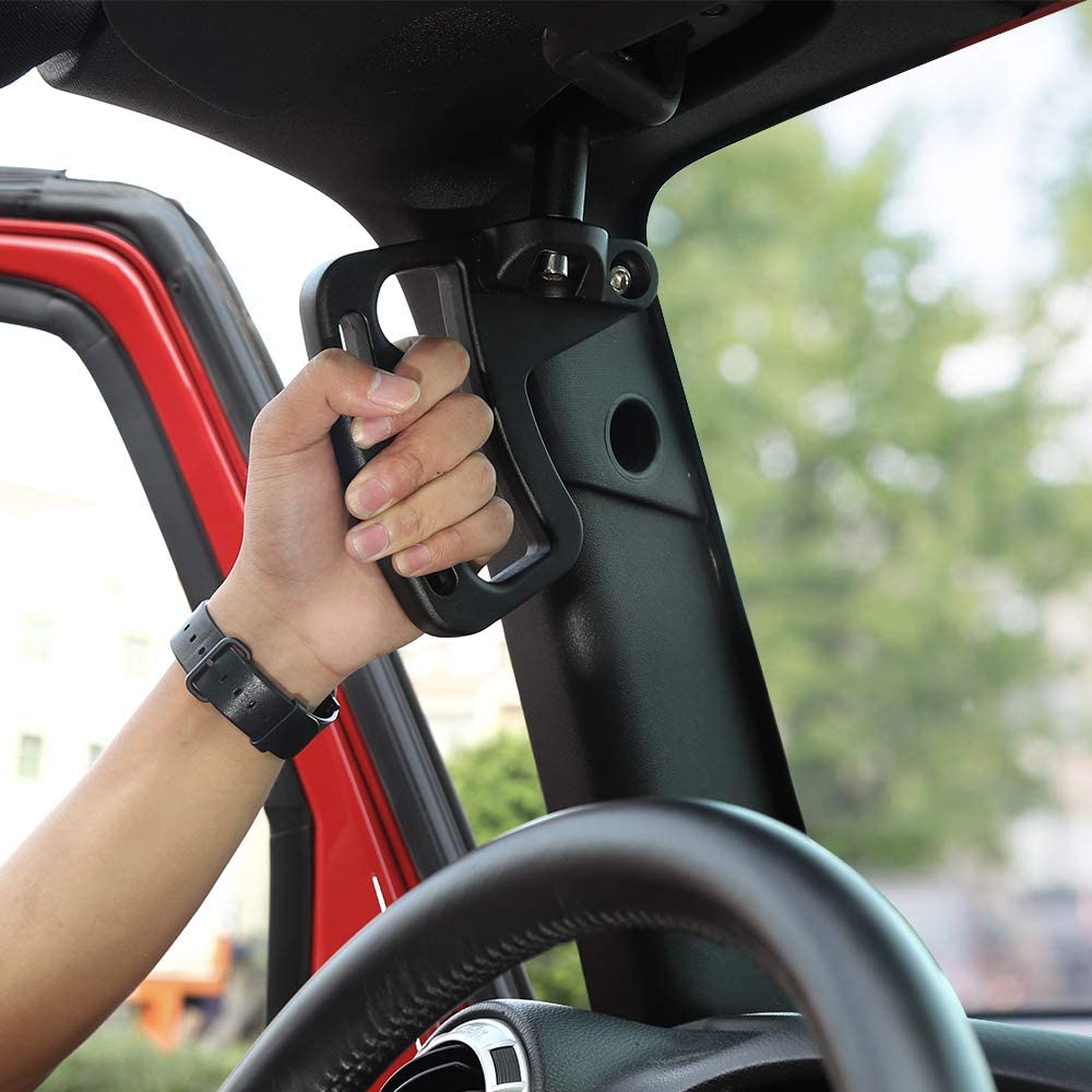 JeCar Front Grab Handles offer non-slip grip for passenger safety on bumpy roads.