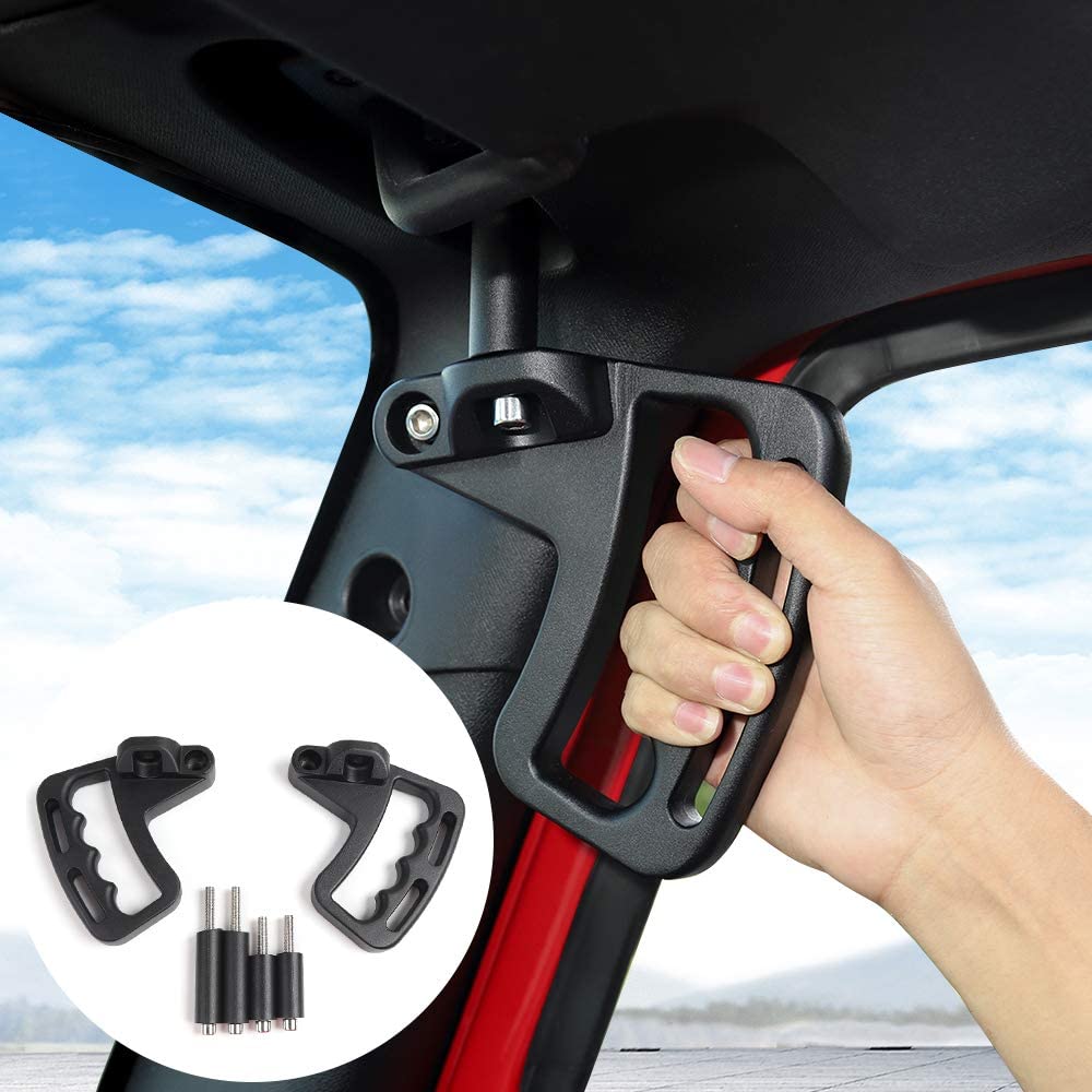 JeCar Front Grab Handles installation showing OEM hole alignment and hardware included.