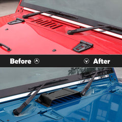 JeCar hood vent scoop side view, durable ABS construction for weather resistance.