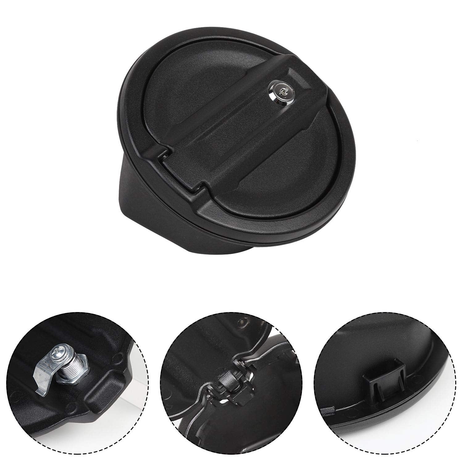 JeCar Jeep JL fuel door cover with aluminum base improves durability and fit.