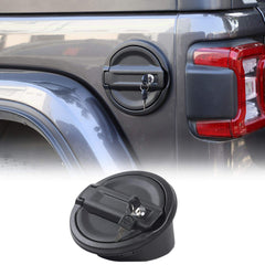 JeCar gas cap locking cover for Jeep JL enhances security and rugged look.