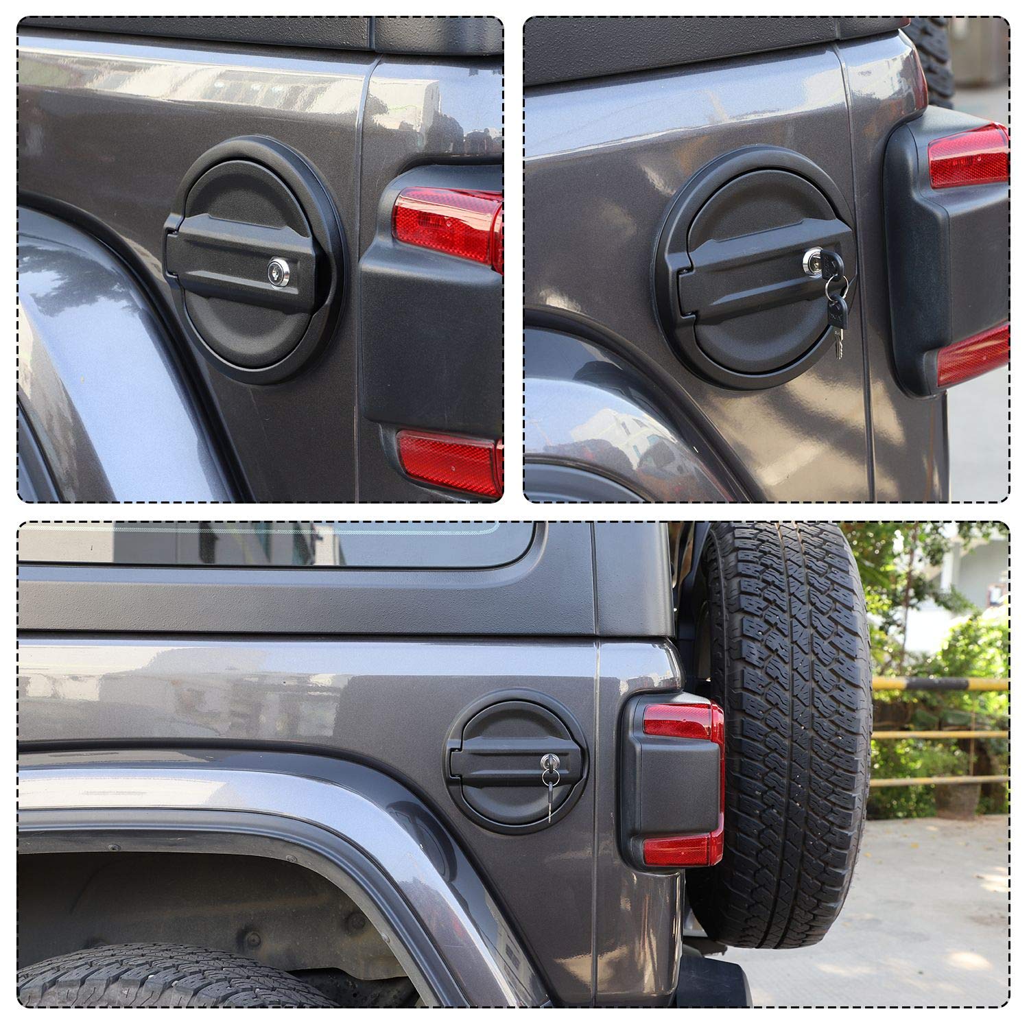JeCar locking fuel door helps deter theft without altering stock look.