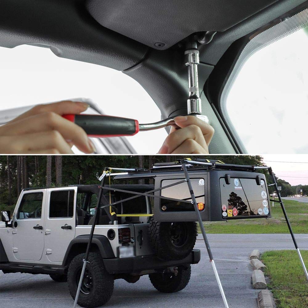 JeCar Wrangler compatibility label demonstrates wide vehicle fit