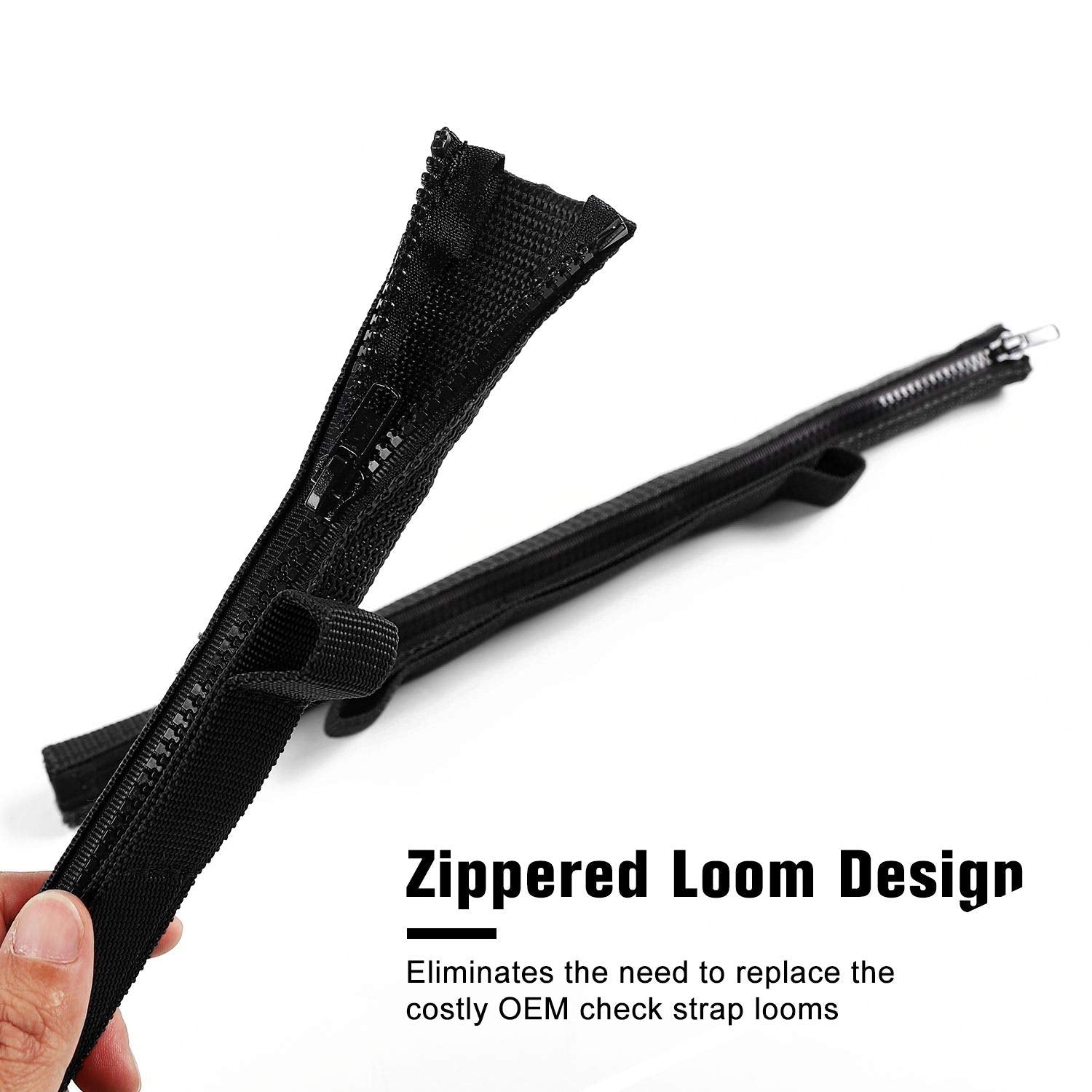 JeCar door straps installation is quick with zip-on design