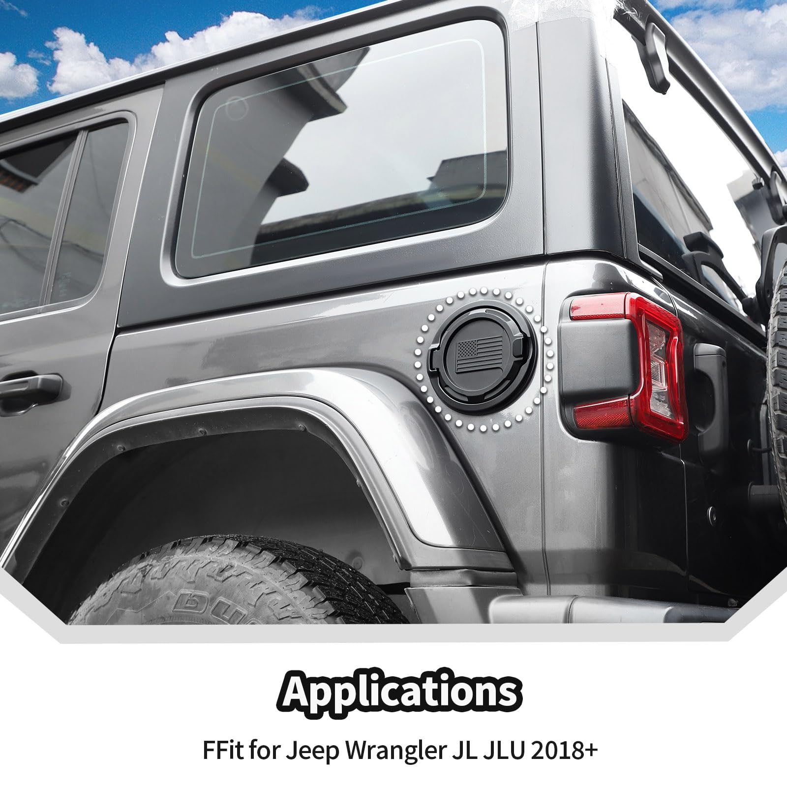 Rugged off-road styling with JeCar gas cap cover for Wrangler