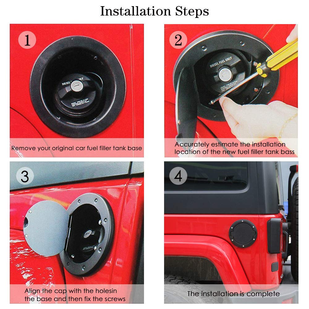 JeCar fuel door withstands gasoline exposure for long-lasting on-road and off-road confidence.
