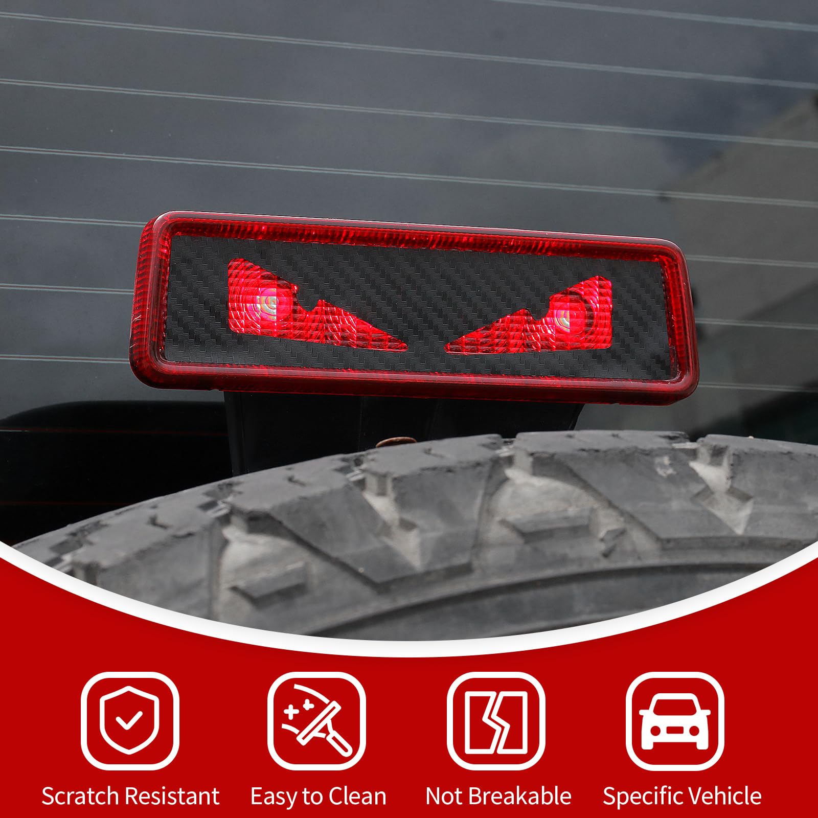 JeCar brake light decal resists sun fade, keeping colors vibrant