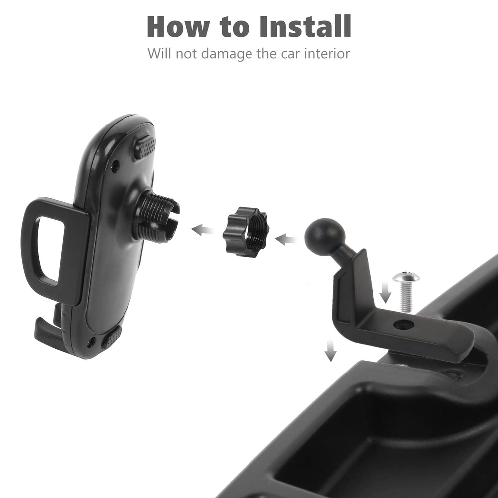 JeCar TJ mount compatible with iPhone and Android smartphones for versatile use.