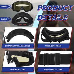 Jecery ATV goggle with elastic mask for secure outdoor fit.