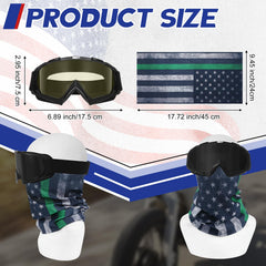 Jecery dirt bike goggles and dust mask set offering dust protection on trails.