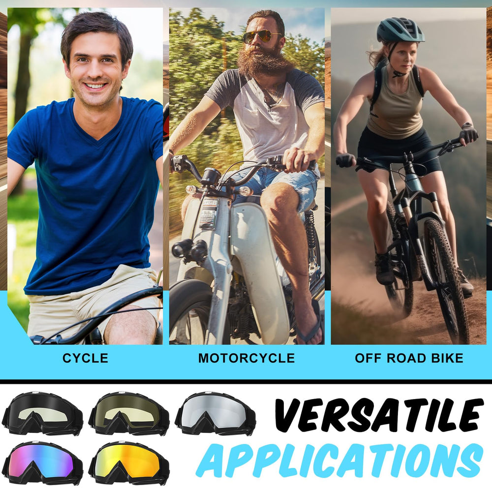 Jecery goggles feature elastic straps for a secure adjustable fit