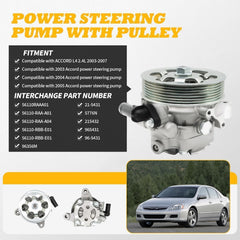 Jecoupoon 21-5341 pump installed in a Honda Accord for smoother steering