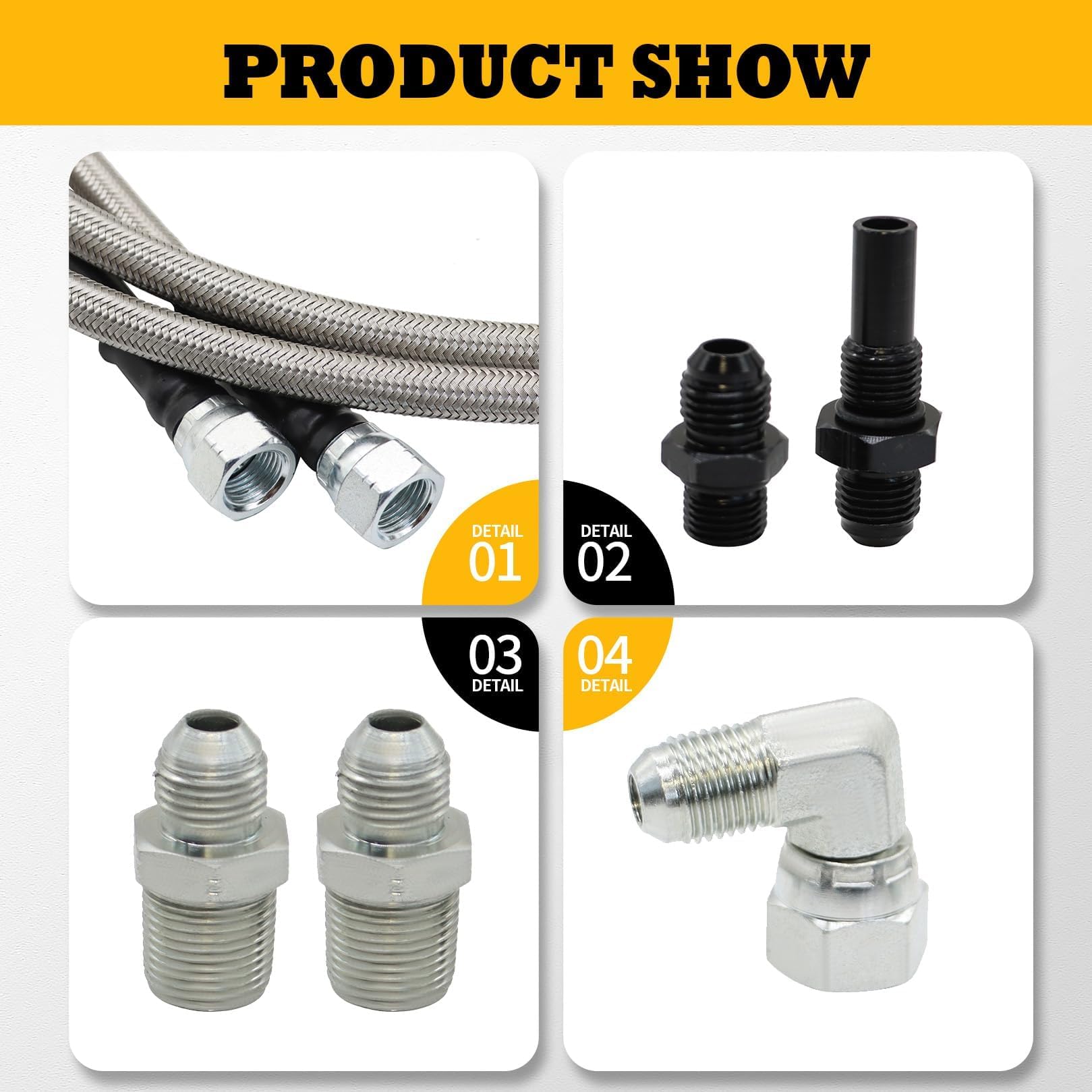 Jecoupoon 70-inch 6AN hose compatible with multiple transmissions