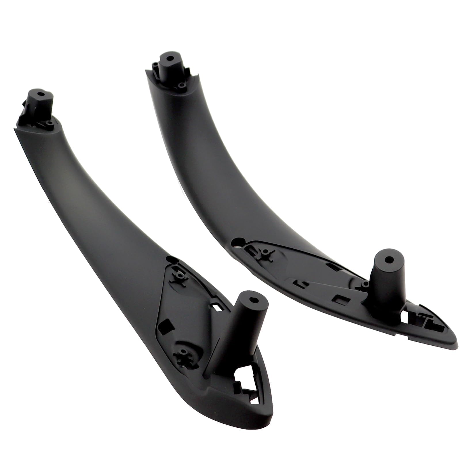 Jecoupoon black front-left door handle closeup with matte finish for premium interior touch.