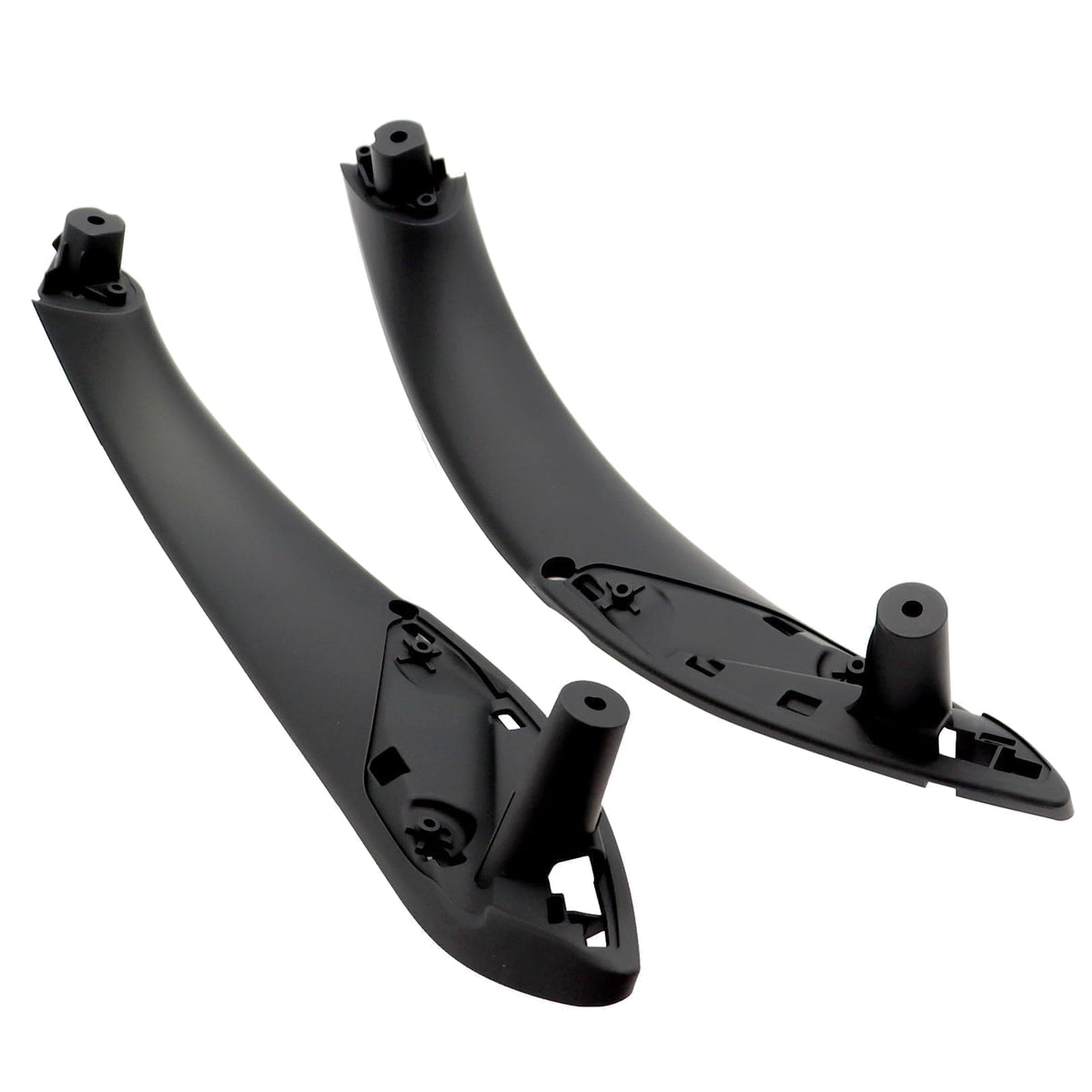 Jecoupoon black front-left door handle closeup with matte finish for premium interior touch.