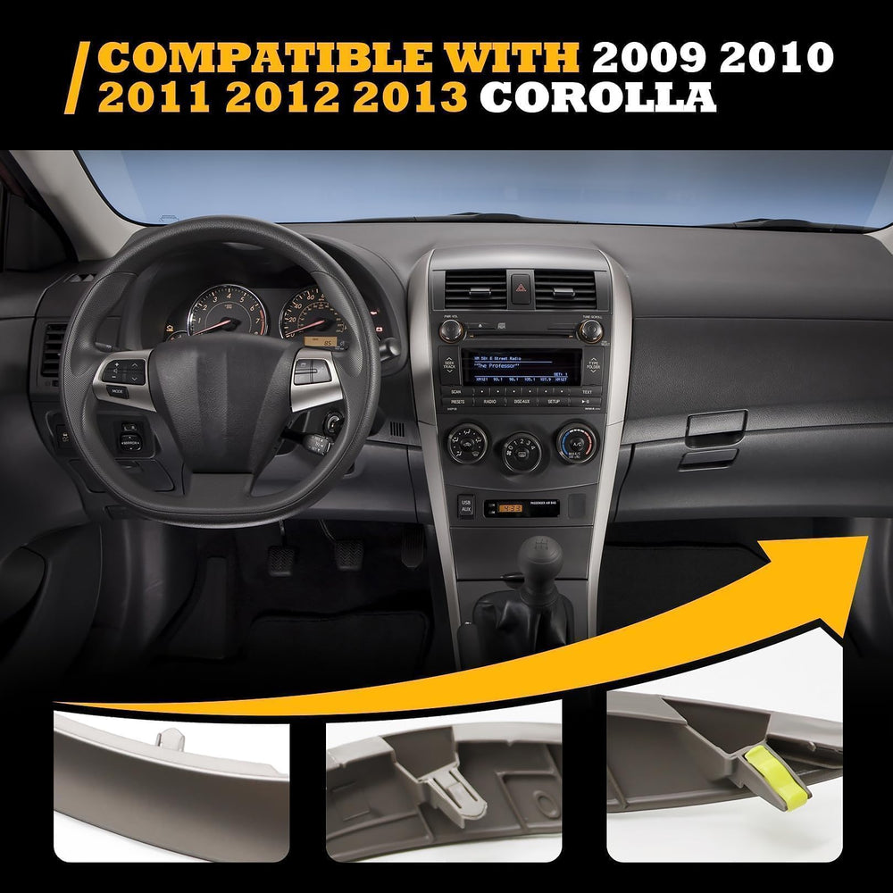 Jecoupoon dashboard strip fit demonstrates tool-free installation ease.