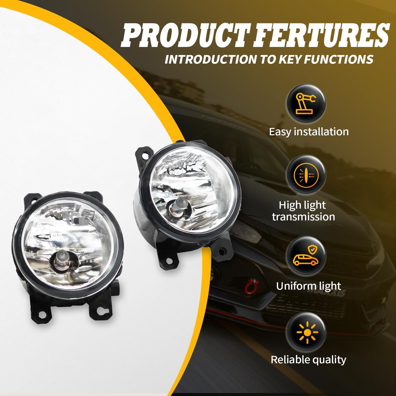 Jecoupoon Fit front fog light left enhances fog penetration