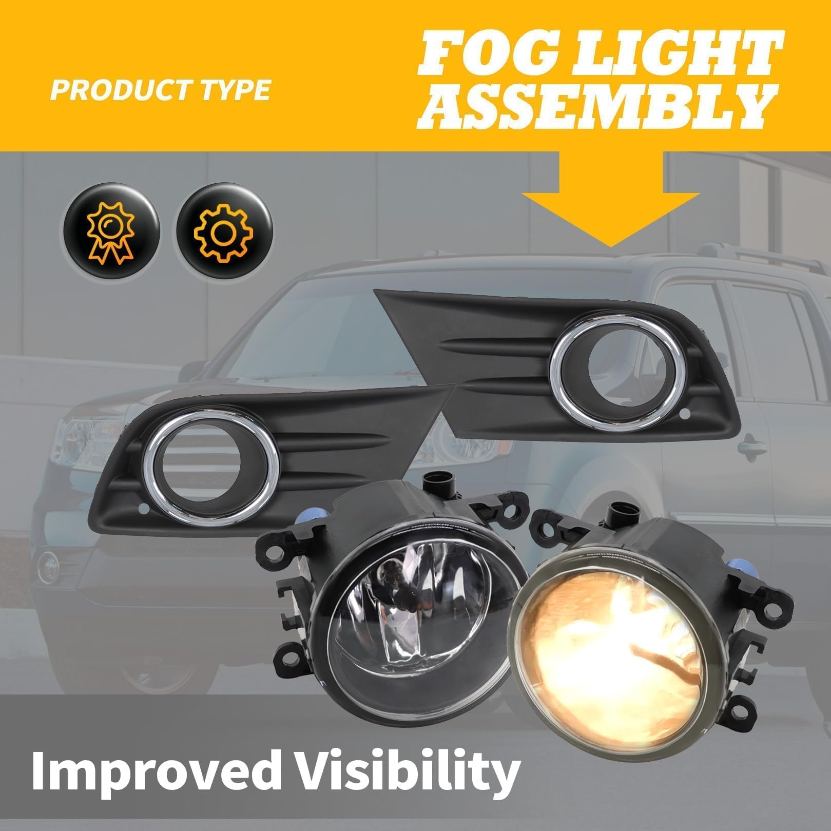 Jecoupoon fog light chrome trim detail adds refined styling