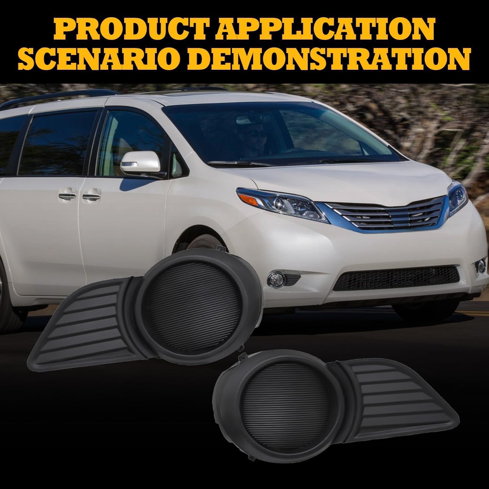 Jecoupoon fog light bezel cover for Sienna driver side improves fit