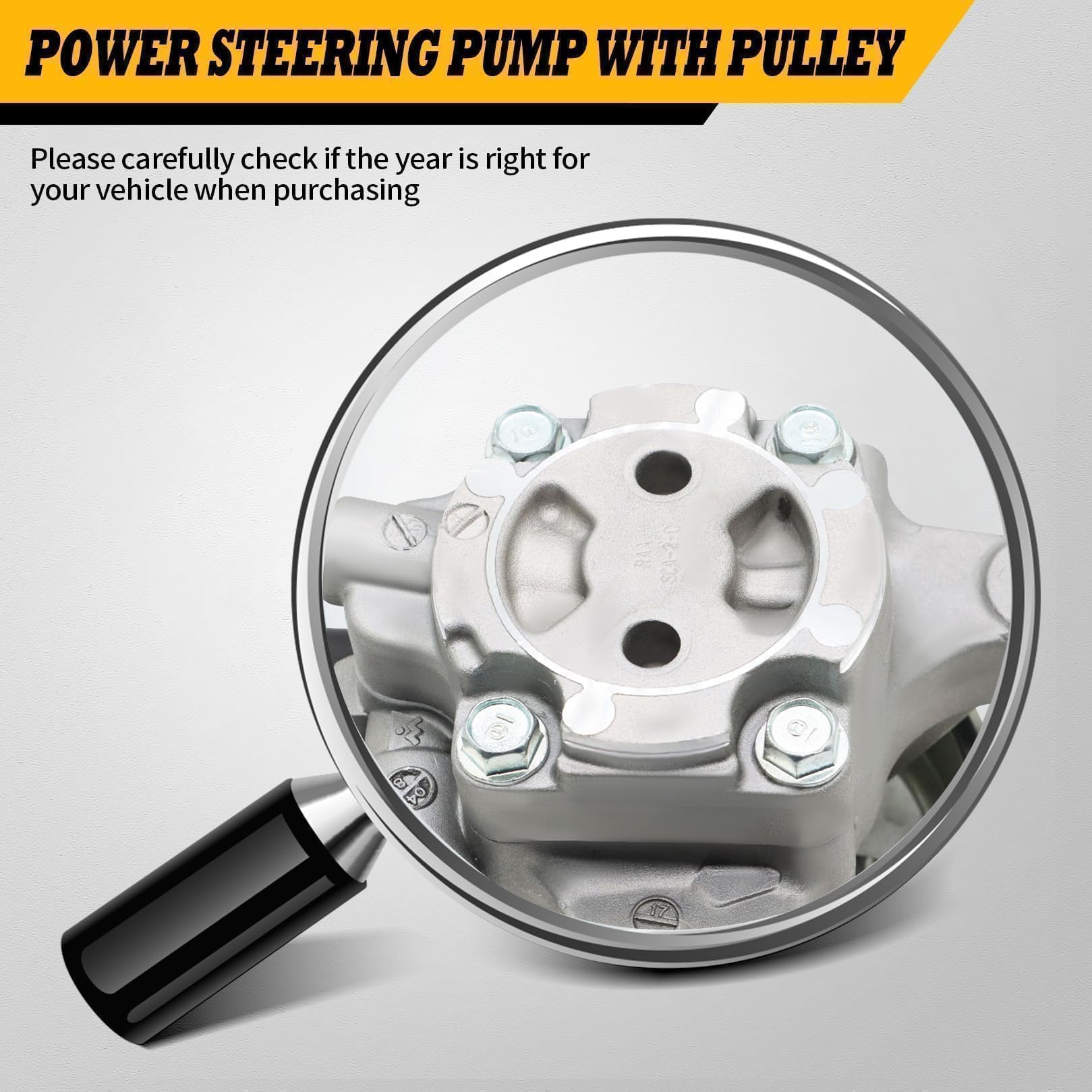 Jecoupoon power steering pulley close-up showing sturdy hub for secure fit