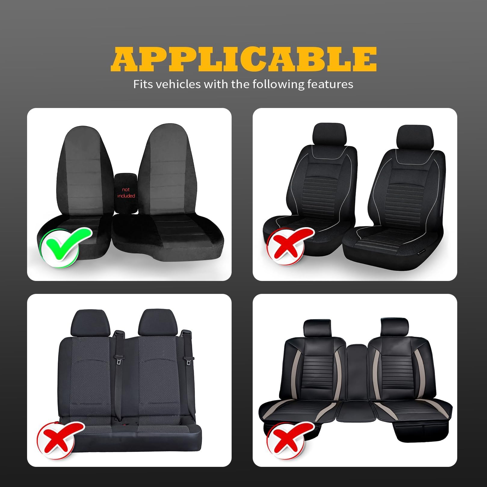 Jecoupoon Ranger front seat cover for 60/40 passenger side enhances interior look.