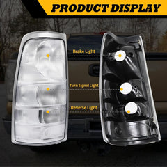 Jecoupoon white tail-light assembly for Sierra 3500 2001-2006 complements rugged look