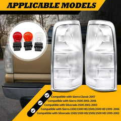 Jecoupoon white tail-light assembly for Silverado 3500 2001-2003 boosts road presence