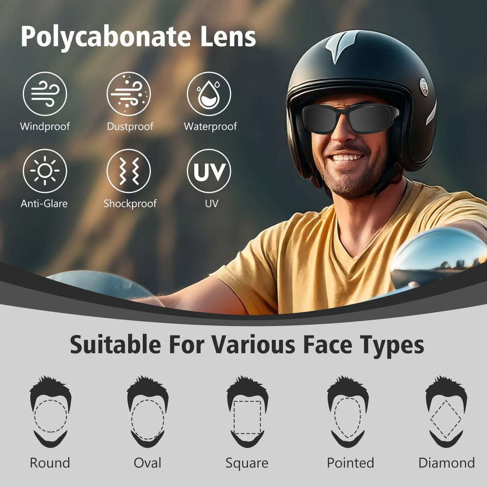 Jeemeele windproof and dustproof goggles in a four-color set for outdoor activities.