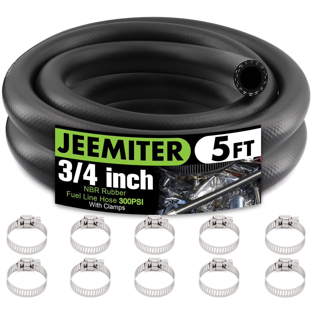 Jeemiter fuel line hose 34 inch ID, 5 ft kit for fuel systems.