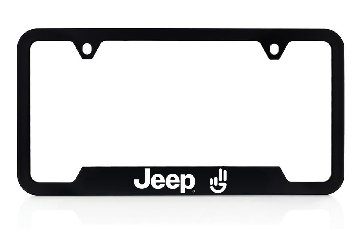 Jeep Wave license plate frame - front view highlights durable UV print and a clean fit.