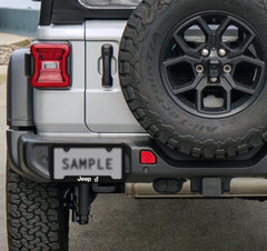 Jeep Wave license plate frame - side profile demonstrates slim, unobtrusive mounting.