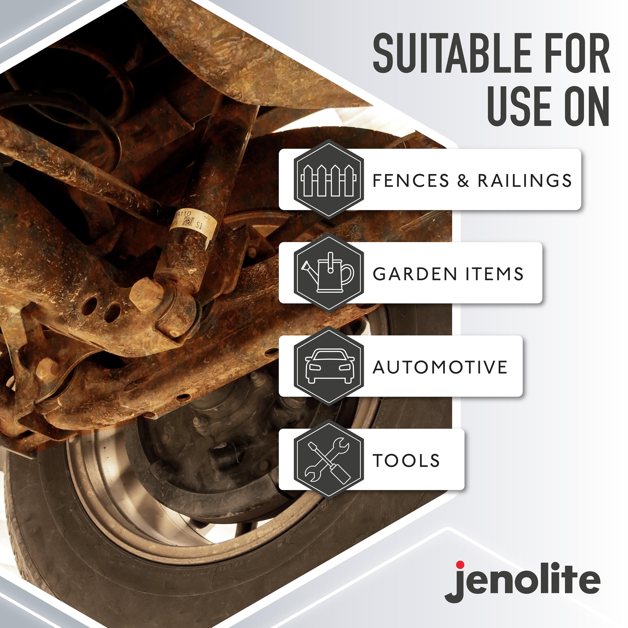 Jenolite blue-black converted rust reveals paint-ready surface.