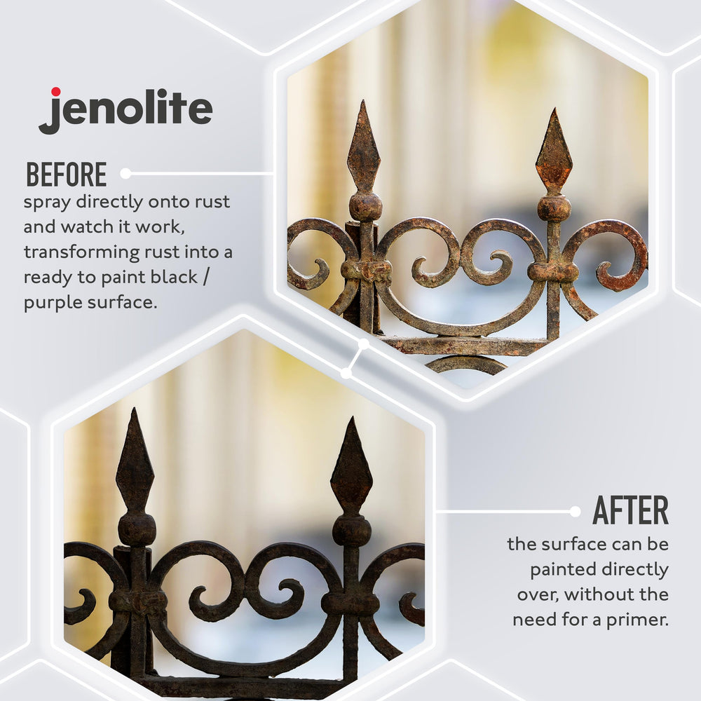 Jenolite cured surface ready to paint after rust conversion.