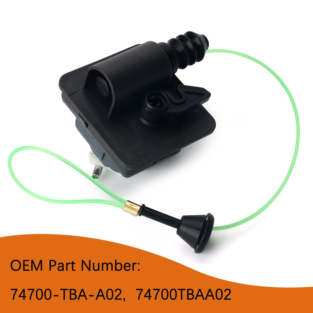 Jepacr black housing with green wire detail for long-lasting fuel lid operation.